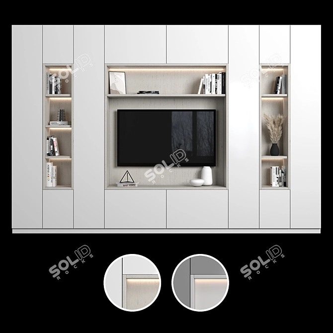 Versatile TV Wall Unit - 63-inch 3D model image 1