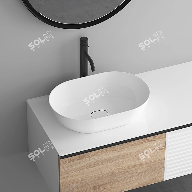 Modern Bathroom Cabinet | No. 119 | 1200x500x380mm 3D model image 2