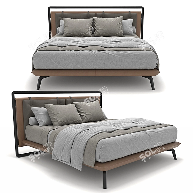 Elegant Volare Due Bed 3D model image 1