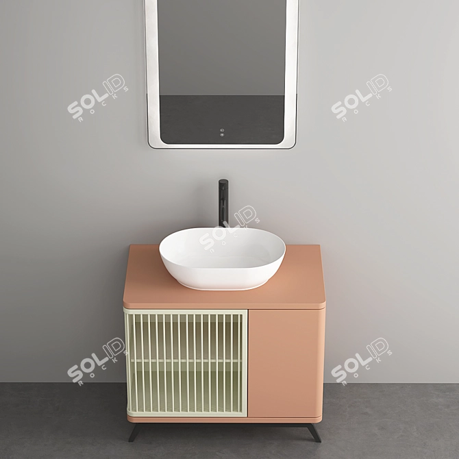 Sleek Modern Bathroom Cabinet | No. 121 3D model image 2