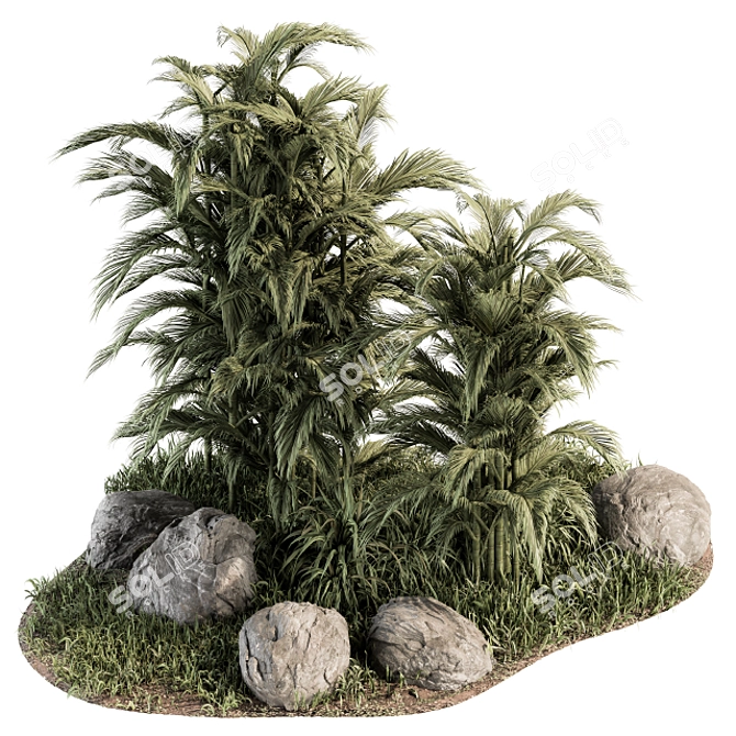 Tropical Oasis Garden Set 3D model image 4