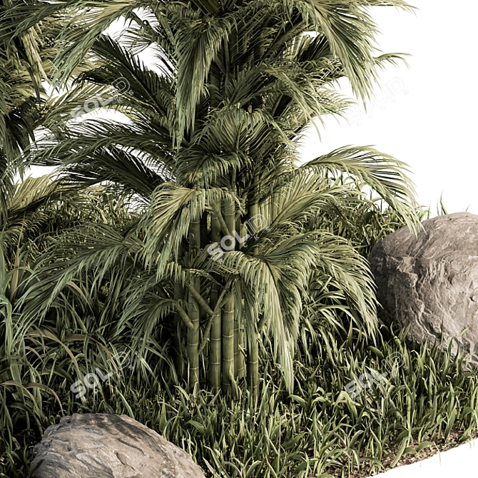 Tropical Oasis Garden Set 3D model image 1