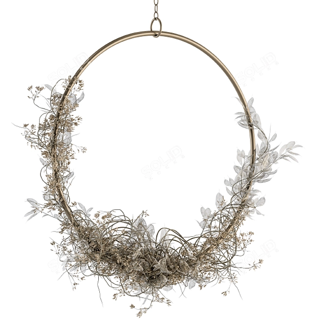 Nature's Bounty Dried Wreath 3D model image 1