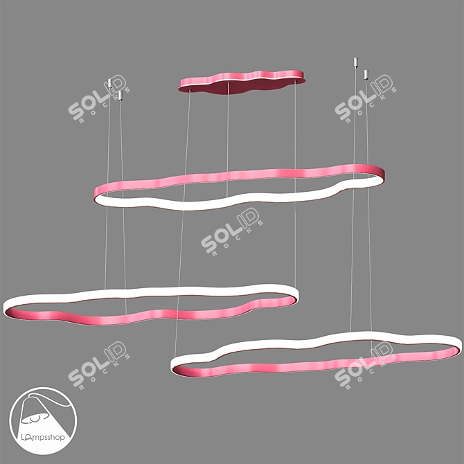 Cloud Grade Chandelier: Elegant Illumination 3D model image 4