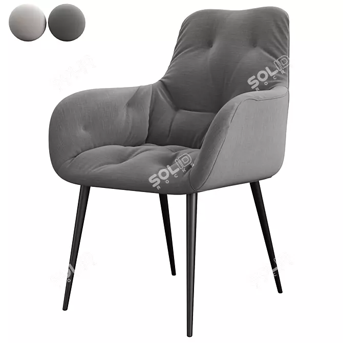 Elegant Magrin Armchair: Stylish & Functional 3D model image 2