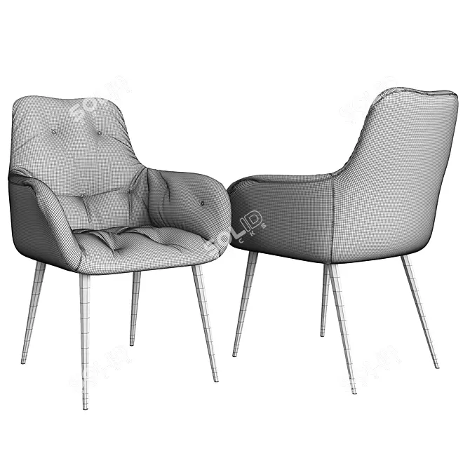 Elegant Magrin Armchair: Stylish & Functional 3D model image 4