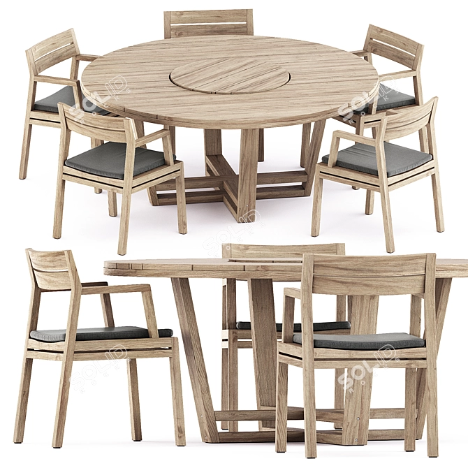 Sleek Costes Dining Set 3D model image 6