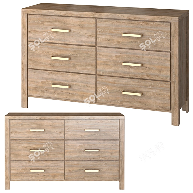 Ambrosh Chest of Drawers: Stylish and Functional 3D model image 1