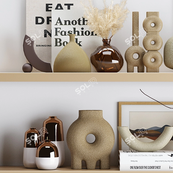 Title: Minimalist Shelf Decor 3D model image 3