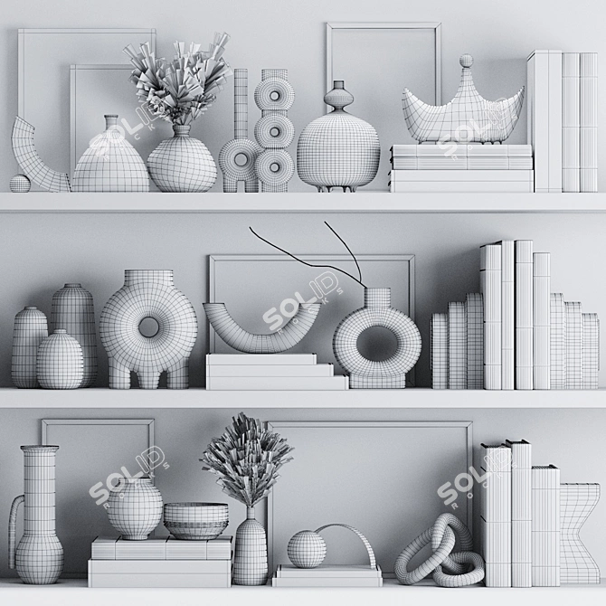 Title: Minimalist Shelf Decor 3D model image 5