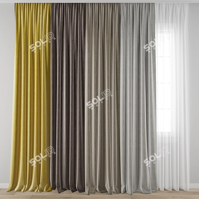 Poly Curtain Bundle 3D model image 1