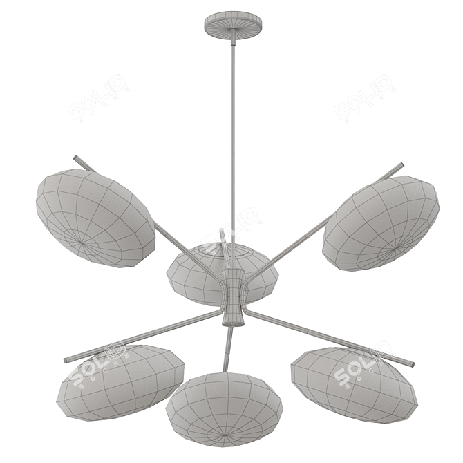 Elegant Pendant Lighting: Champignon 6-Light Chandelier 3D model image 2