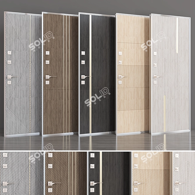 Wooden Door Collection - 3D Models 3D model image 1