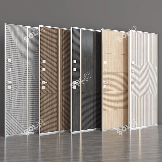 Wooden Door Collection - 3D Models 3D model image 3