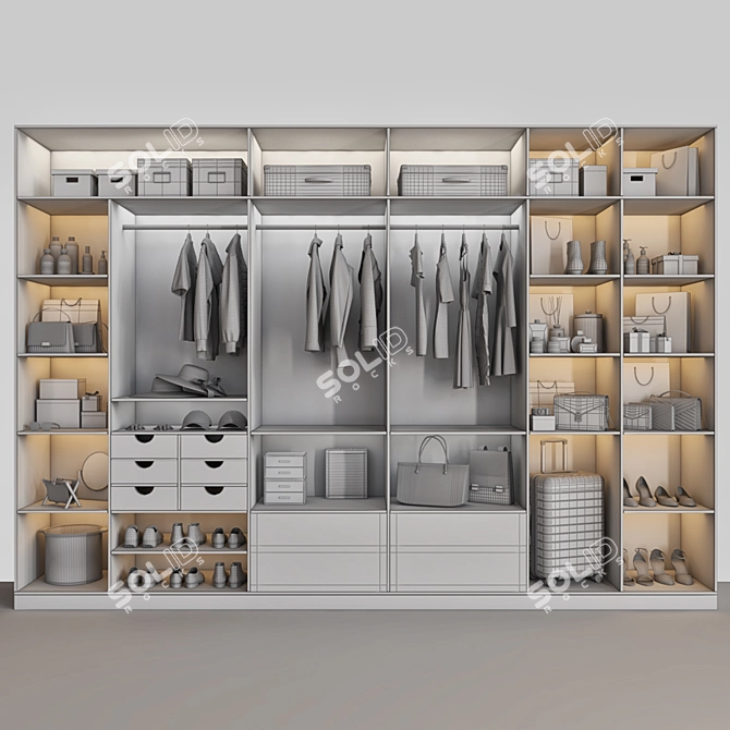 Versatile Wardrobe Set: Organized & Stylish 3D model image 4