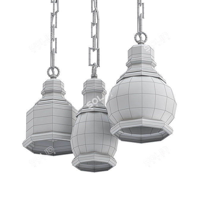 Title: Urban Concrete Pendant Light 3D model image 2