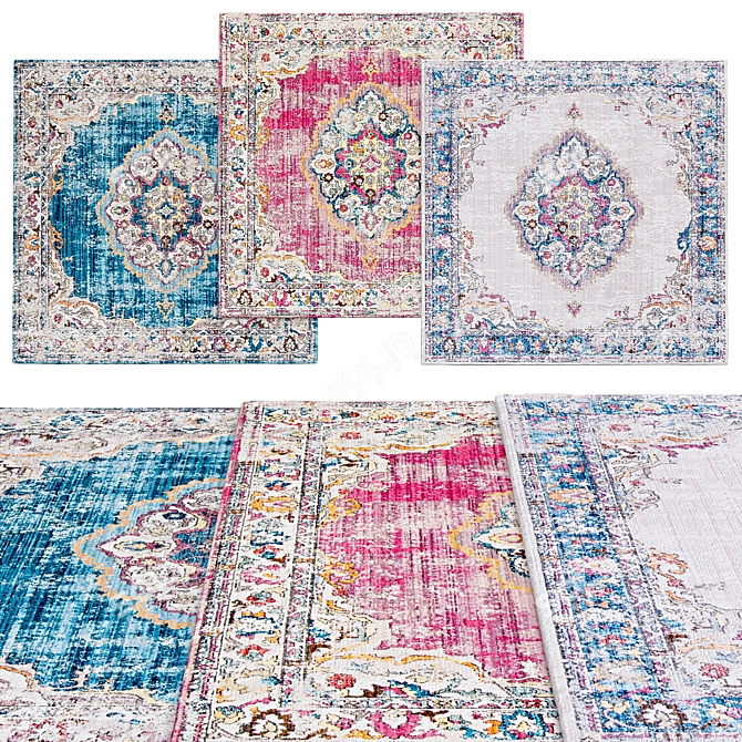 Square Rugs in Various Sizes 3D model image 1