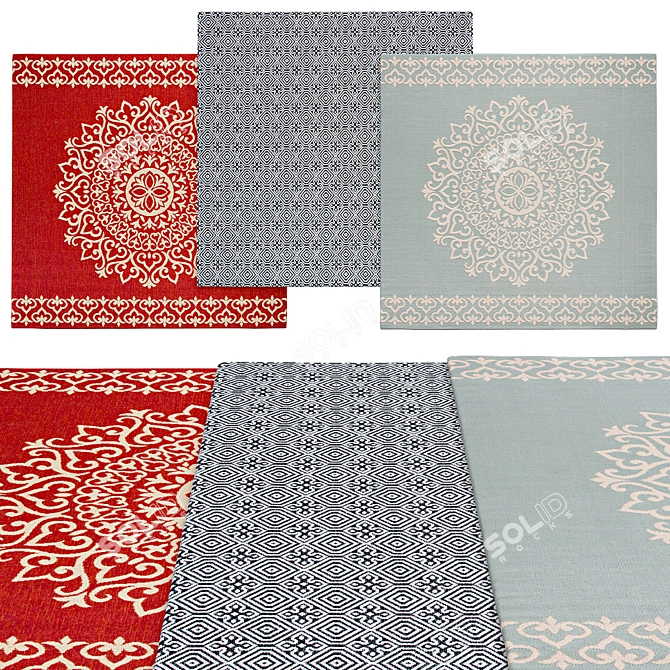 Square Rugs in Multiple Sizes 3D model image 1