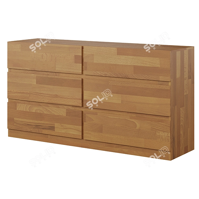 Adelita Oak Chest of Drawers: Sleek Storage Solution 3D model image 2