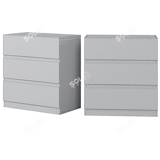 Adelita Oak Chest of Drawers: Sleek Storage Solution 3D model image 4