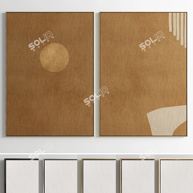 Abstract Frame Set | Modern Interior Decor 3D model image 1