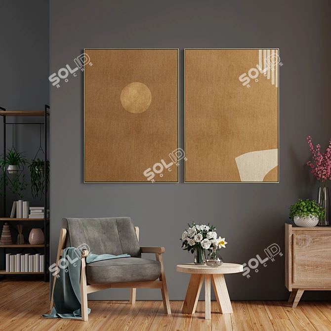 Abstract Frame Set | Modern Interior Decor 3D model image 4