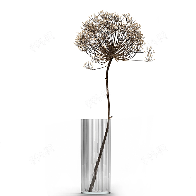 Elegant Dried Flower Bouquet 3D model image 5