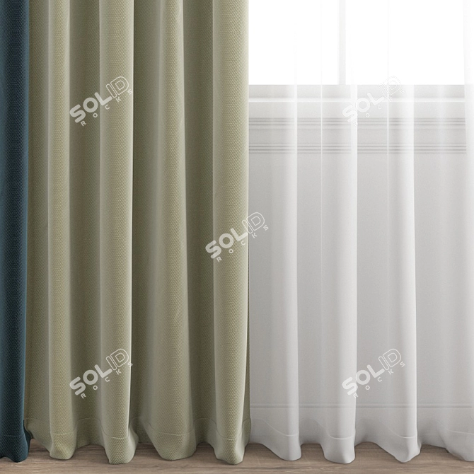 Modern Polygonal Curtain Model 3D model image 3