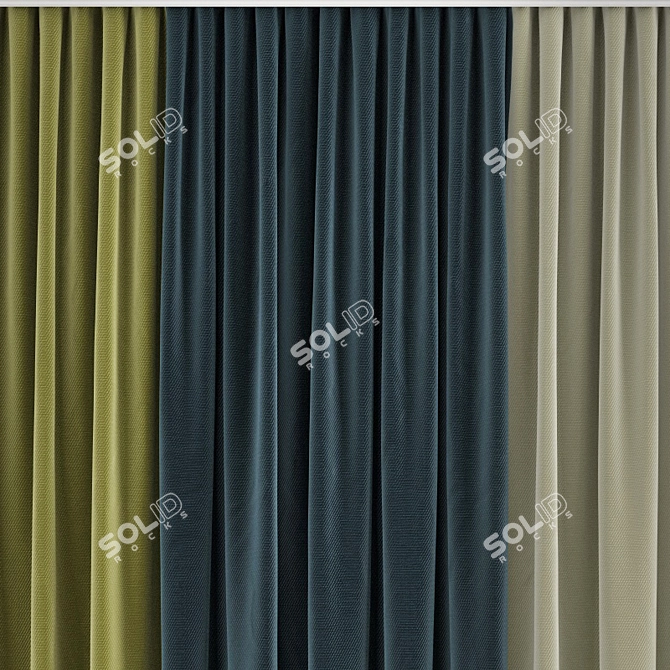 Modern Polygonal Curtain Model 3D model image 4