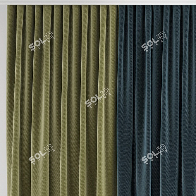 Modern Polygonal Curtain Model 3D model image 7