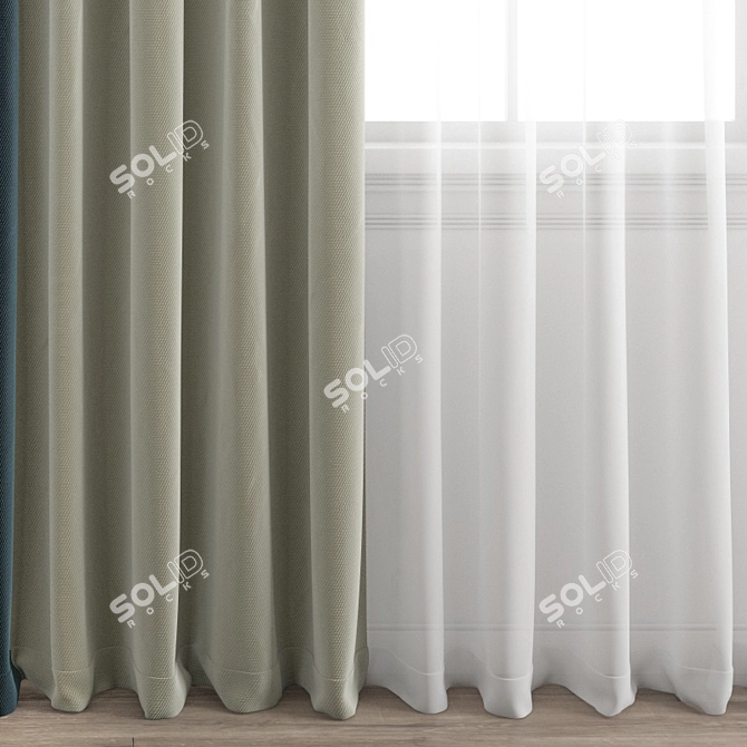 Modern Polygonal Curtain Model 3D model image 9