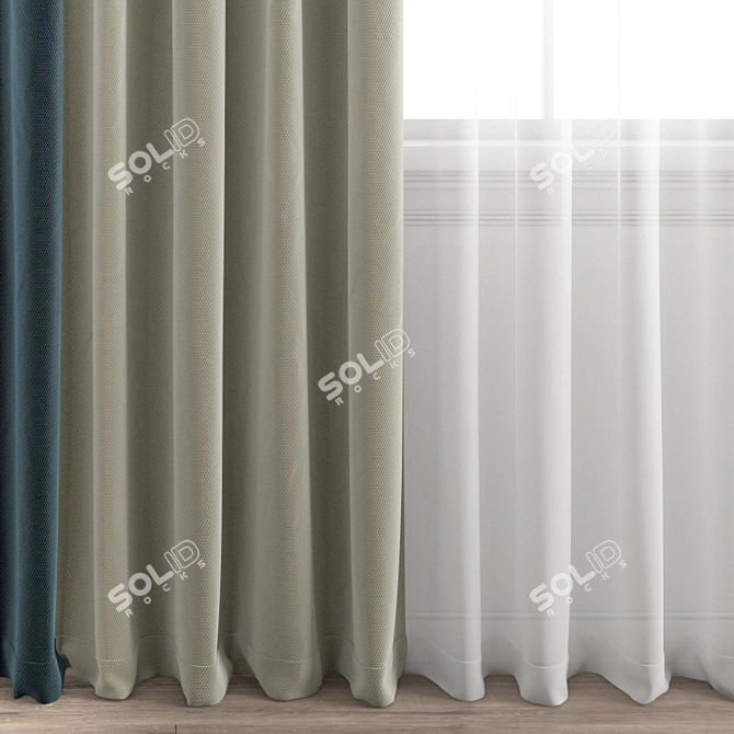 Modern Polygonal Curtain Model 3D model image 14