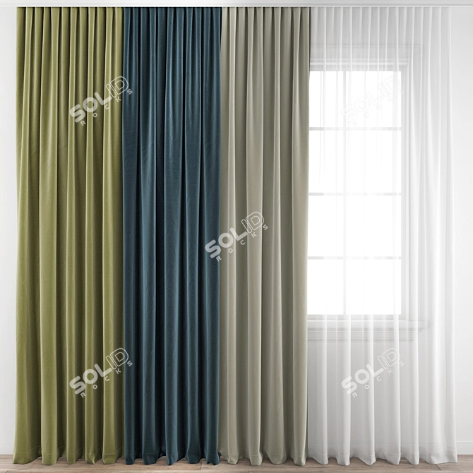 Modern Polygonal Curtain Model 3D model image 16