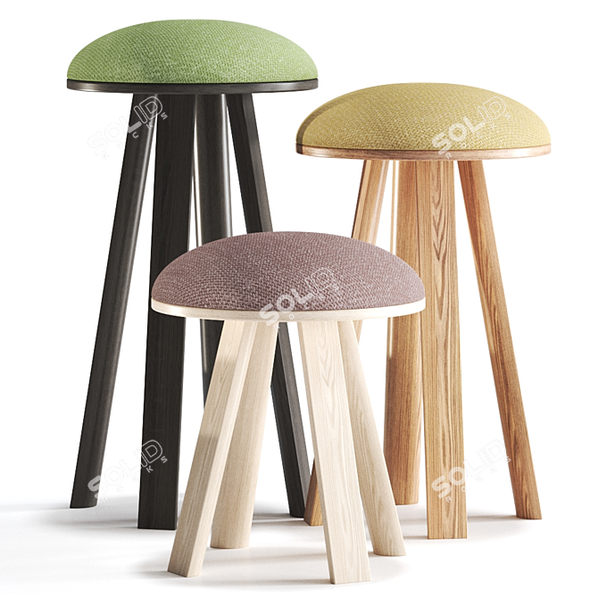 BuzziMilk Stool: Modern Design, Vibrant Colors 3D model image 2