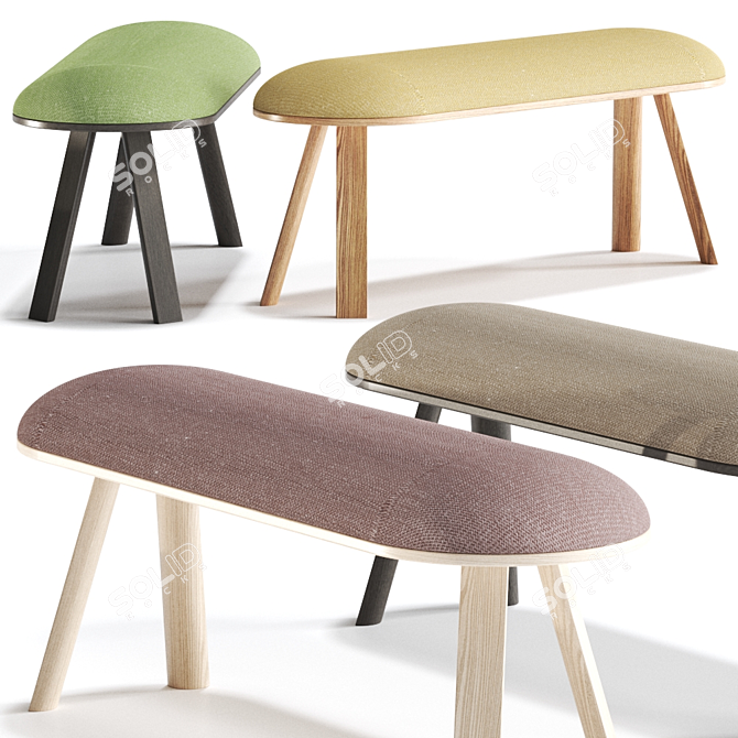 BuzziMilk Stool: Modern Design, Vibrant Colors 3D model image 3