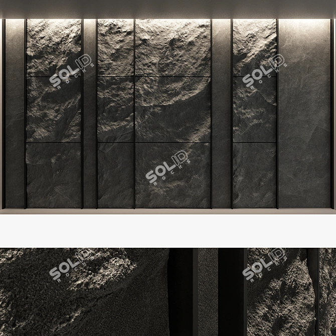Decorative Stone Wall Panel Set 3D model image 2