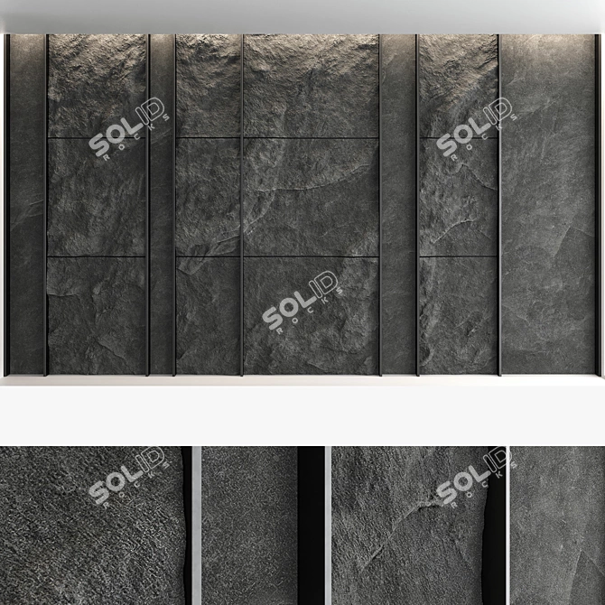 Decorative Stone Wall Panel Set 3D model image 4