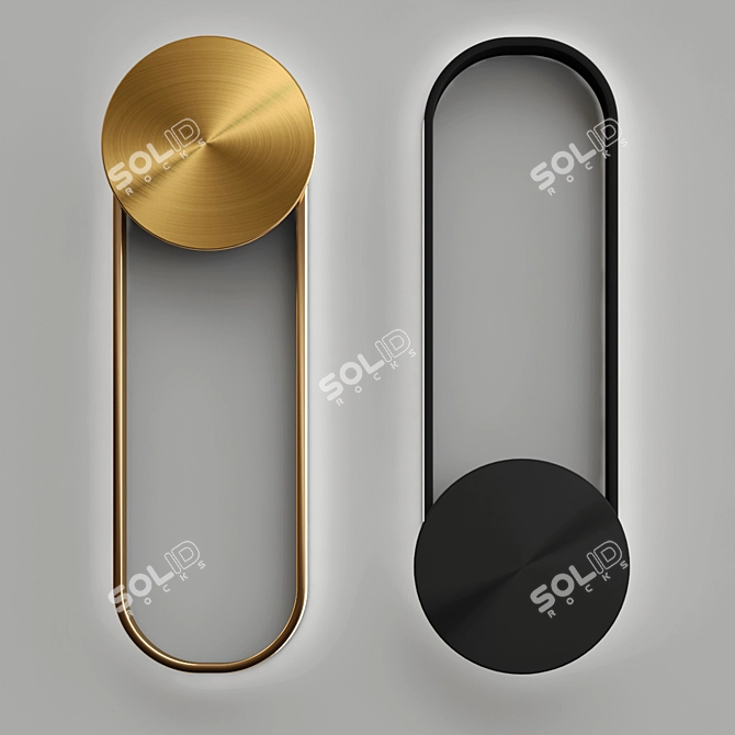 Sleek Metal Disk LED Wall Lamp 3D model image 1