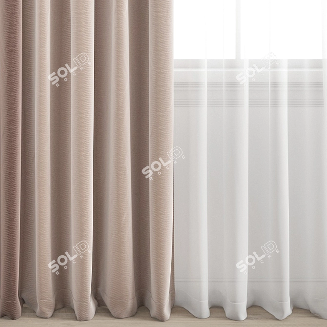 Premium Polygonal Curtain Model 3D model image 9