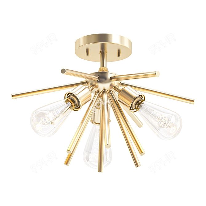 Luxury Lumos Semi Flush Mount 3D model image 1