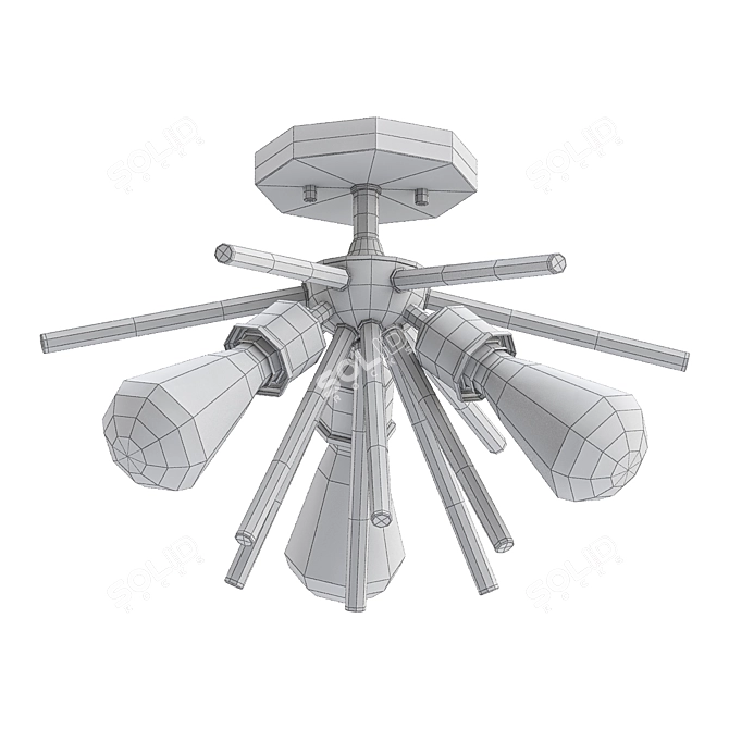 Luxury Lumos Semi Flush Mount 3D model image 2