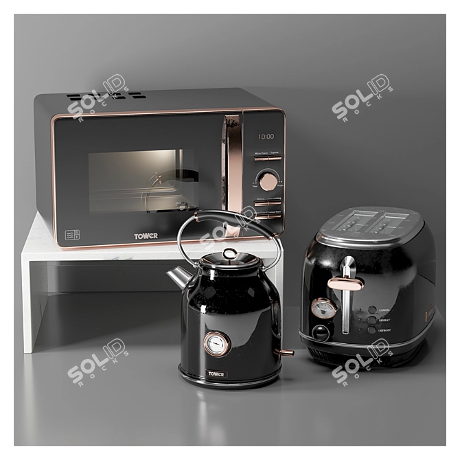 Rose Gold Kitchen Essentials 3D model image 2