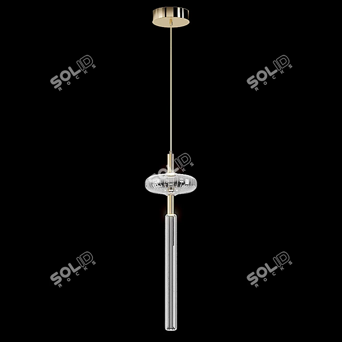 Elegant Gold Pendant Lamp: Lampatron Vuoksa 3D model image 2