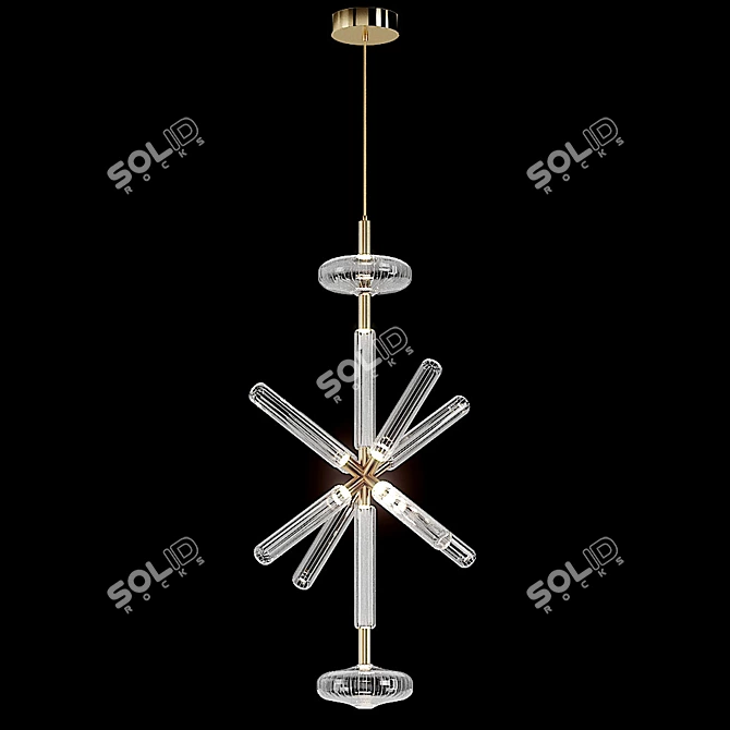 Elegant Gold Pendant Lamp: Lampatron Vuoksa 3D model image 3