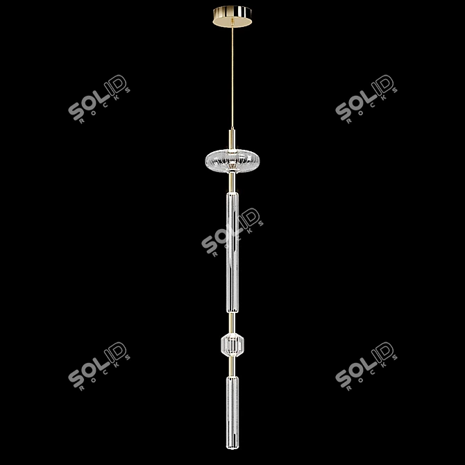 Elegant Gold Pendant Lamp: Lampatron Vuoksa 3D model image 4