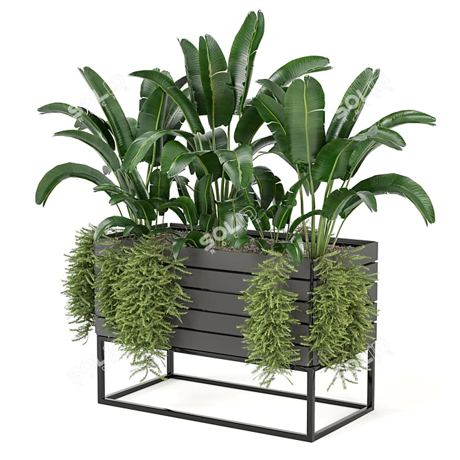 Title: Ferm Living Bau Pot Large - Set 0070: Elegant Indoor Plants 3D model image 1