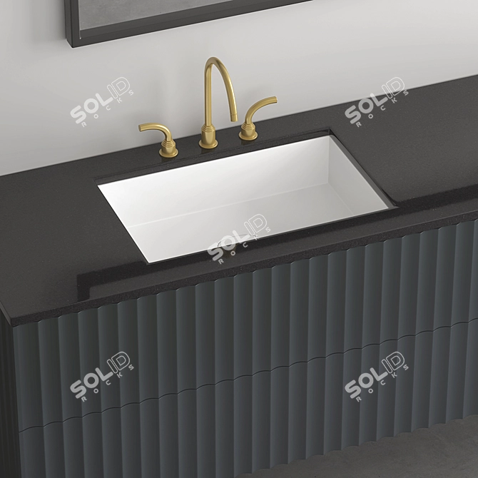 Sleek Modern Bathroom Cabinet 3D model image 2