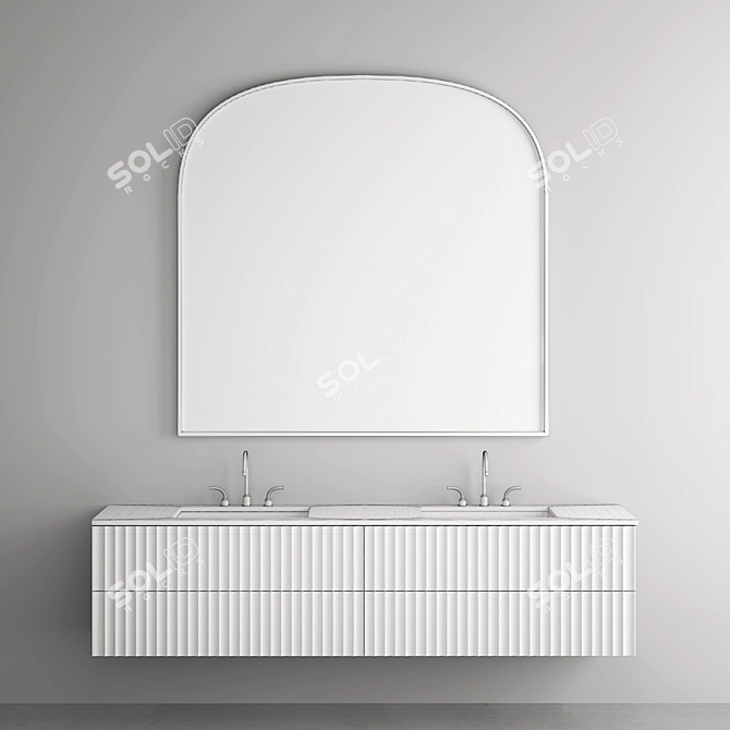 Sleek Modern Bathroom Cabinet 3D model image 3