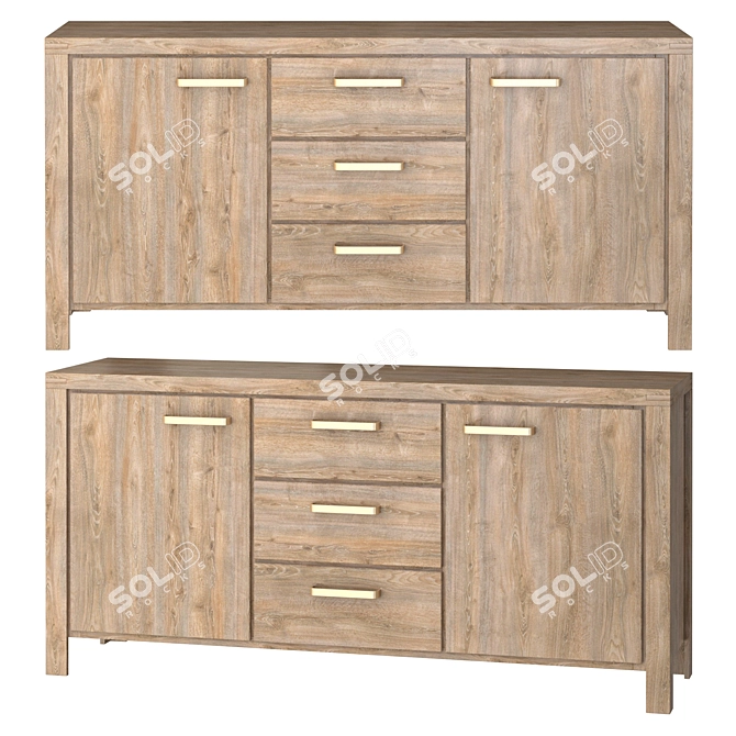 Elegant Ambrosh Sideboard: Sleek Design & Spacious Storage 3D model image 1