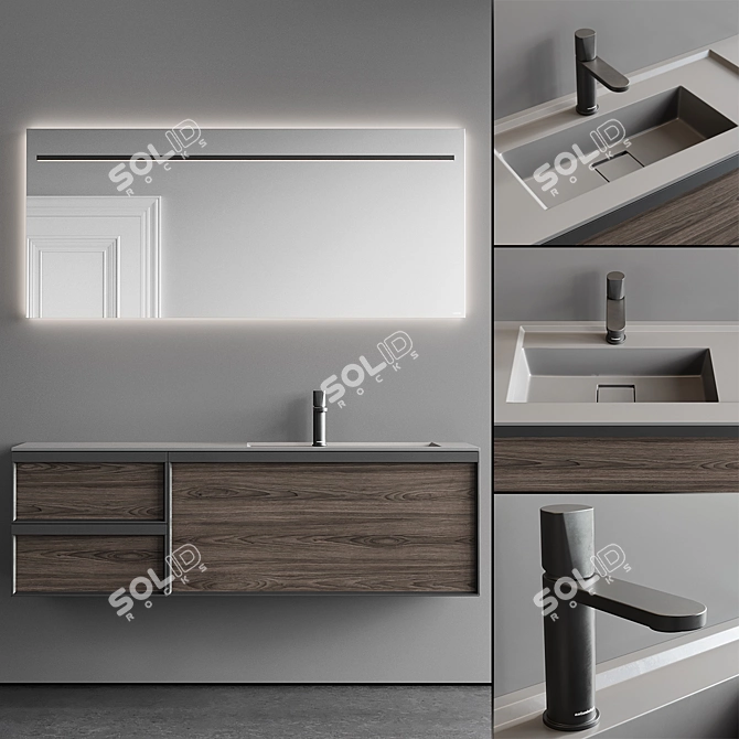 Modern Bemade Vanity Unit Set 3D model image 1